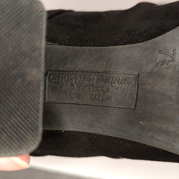 Christian Siriano Black Suede Booties With Metallic Block Heel- Women's Size 7.5 - Picture 6 of 13